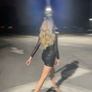 Elegant Black Sequin Dress